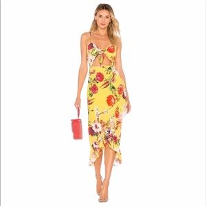 Privacy Please Clinton Floral Ruffle Midi Dress XS